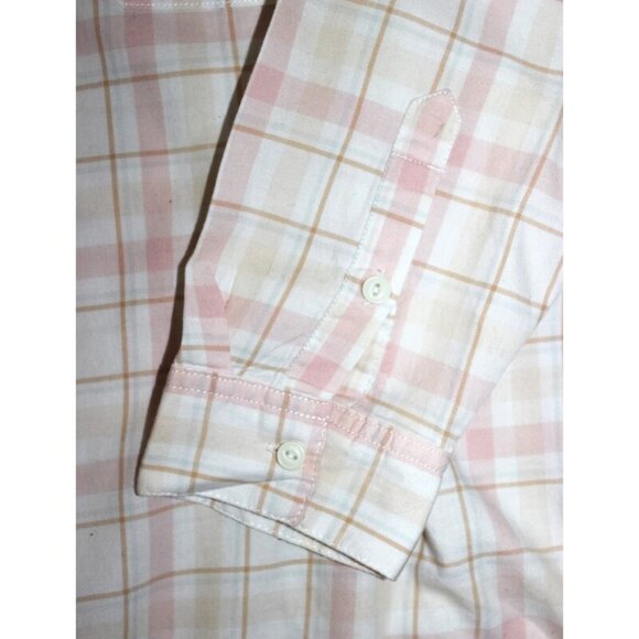 LEVI'S® Boyfriend Plaid Button-Up Shirt in Cream & Pink - Size 1X - Picture 6 of 8
